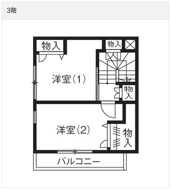 収納たっぷり！狭小地で実現させた北欧モダンの4LDK_間取り2