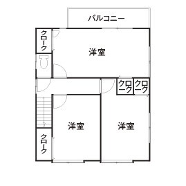 ウッドデッキのあるナチュラルな家_間取り2