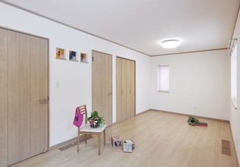 屋根に換気筒のついた可愛い家_内装1